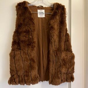 Zara kids brown fur gilet